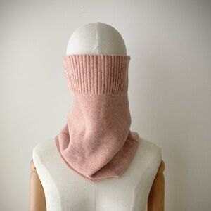 joodito 100% wool turtleneck snood cowl collar scarf muffler winter warm pink